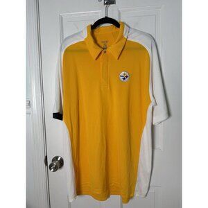Reebok Pittsburgh Steelers Men’s Yellow White Polo Size Large EUC